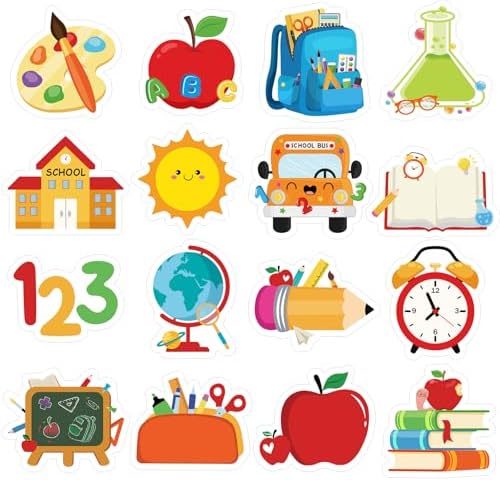 1 1/2" Cute Preschool Kindergarten Back to School Stickers