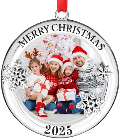 2025 Merry Christmas Photo Frame Ornament for Tree Stocking Hanging Decorations
