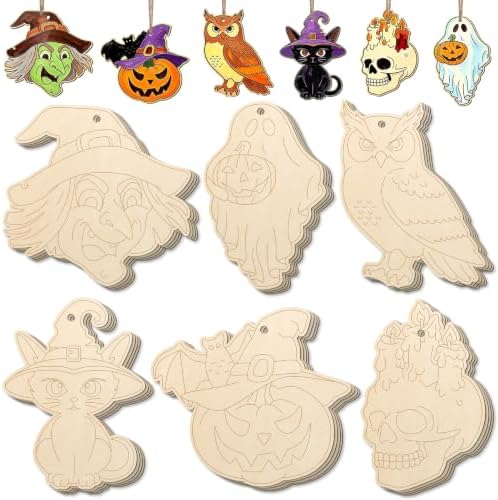 24 Halloween Wood Crafts to Paint Set