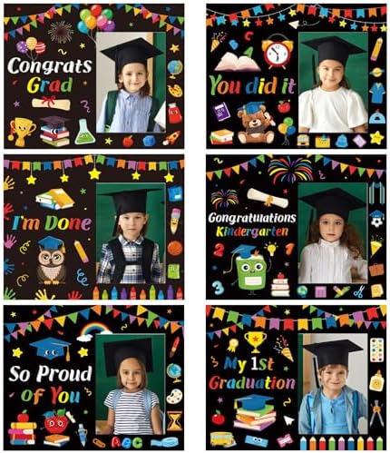 24 Pcs Kindergarten Graduation Picture Frame Pre-K Grad Paper Picture Frame My First Graduation Paper Photo Frame Prek Graduation Gifts for 2026 Congrats Grad Craft Activity