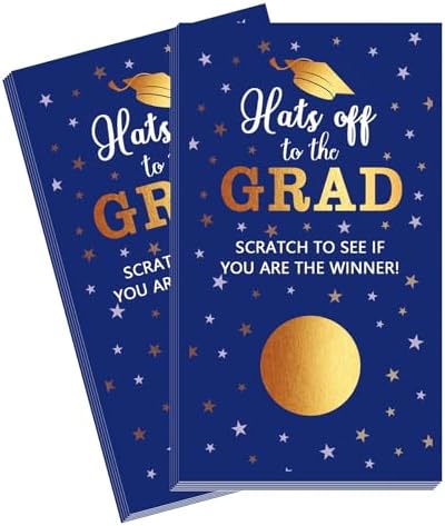 30 Cards Scratch Off Graduation Party Game (Blue Gold)