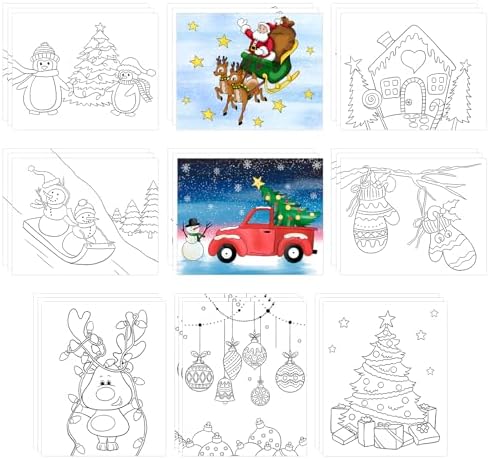 36PCS 8x10 Inches Christmas Coloring Pages for Kids
