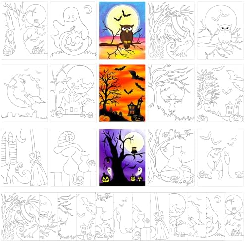 36PCS 8x10 Inches Halloween Coloring Pages for Kids