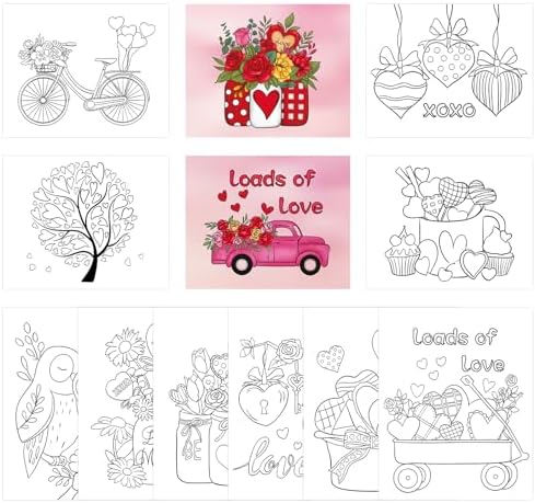 36PCS 8x10 Inches Valentine's Day Coloring Pages for Kids
