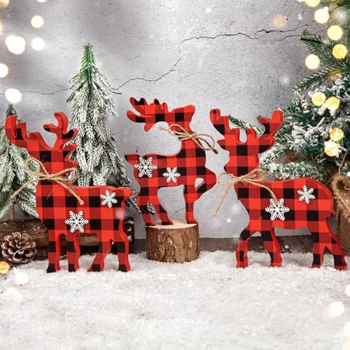 3Pcs Cute Christmas Tiered Tray Decor Indoor