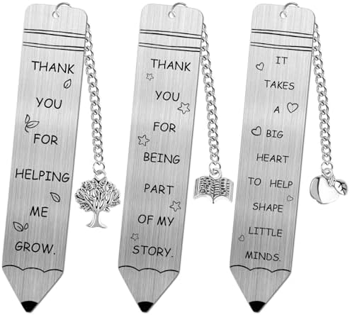 3PCS Metal Bookmark Bulk Teacher Appreciation Gifts