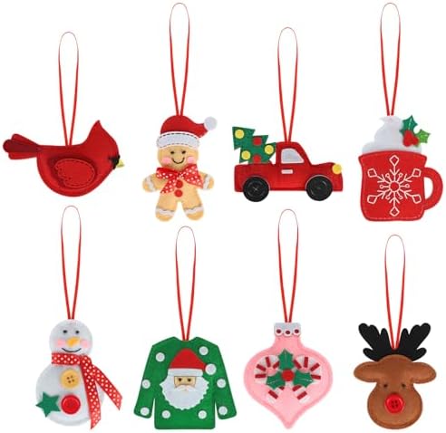 4" Felt Christmas Ornaments for Christmas Tree Set of 8