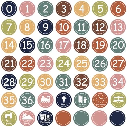 4" Number Stickers Boho Classroom Decor Set (Bohemian)