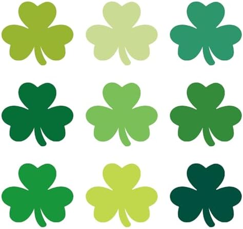 400PCS St. Patrick's Day Shamrock Stickers for St Patricks Day Decorations (Solid Color)