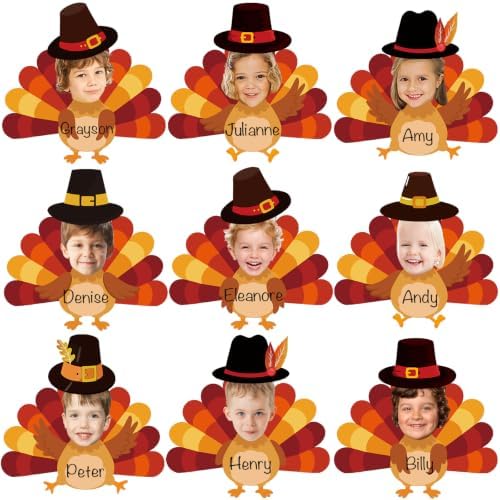48 Sets Thanksgiving Turkey Cutouts Thanksgiving Turkey Bulletin Board Photo Cutout Fall Bulletin Board Decor Autumn Harvest DIY Craft Art School Home Party Favor