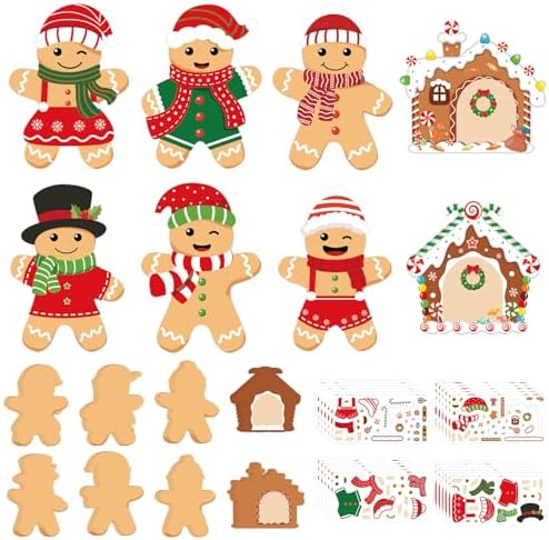 48Pcs DIY Christmas Craft Kits for Kids (Gingerbread)