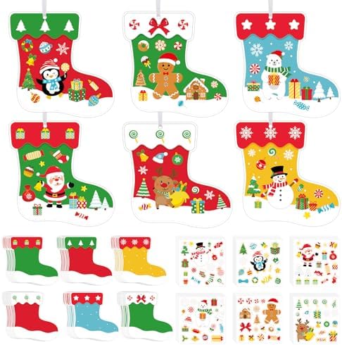 48Pcs DIY Christmas Craft Kits for Kids (Stockings)
