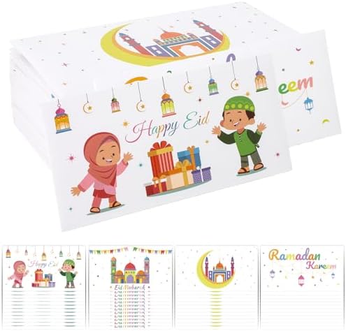 48Pcs Eid Mubarak Money Envelopes Ramadan Kareem Cash Gift Envelope Eid Gifts for Kids Ramadan Gift Party Supplies Card Holders Holiday Celebrations Decorations