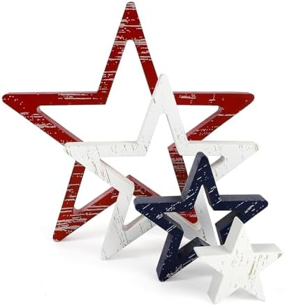 4th of July Decorations Stars Set of 4