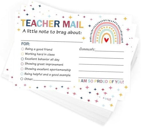 50Pcs Teacher Mail Notes to Parents (Rainbow)