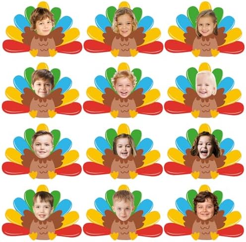 50Pcs Thanksgiving Turkey Cutouts Thanksgiving Turkey Bulletin Board Photo Cutout Fall Bulletin Board Decor Autumn Harvest DIY Craft Art School Home Party Favor