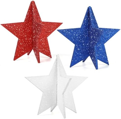 6 Inch Labor Day Decorations Wooden Stars Set