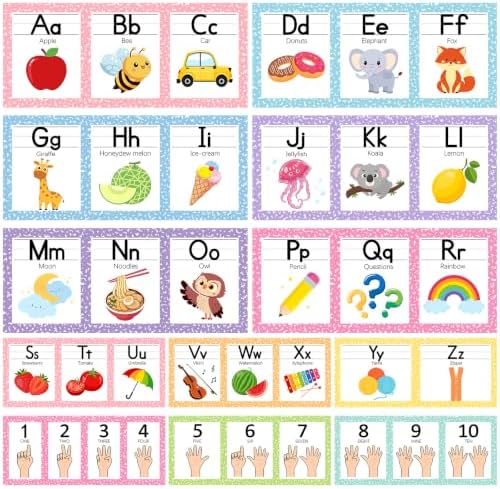 6"x14" Pastel Alphabet Number Line for Classroom Wall Decorations (Pastel)
