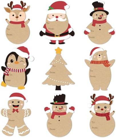 Christmas Gift Tags Stickers (Mixed Elements)