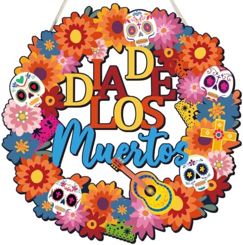 Día De Los Muertos Sugar Skulls Door Decorations Welcome Sign
