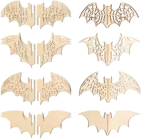 DIY 3D Halloween Bats Wood Crafts to Paint