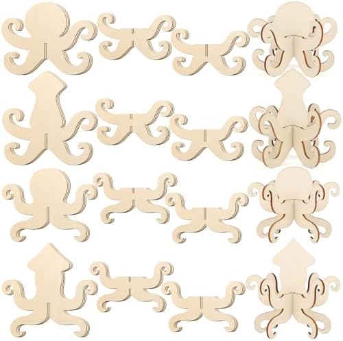 DIY 3D Summer Ocean Wood Crafts to Paint for Kids Adults