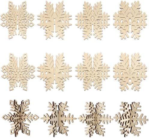 DIY 3D Winter Snowflake Wood Crafts to Paint