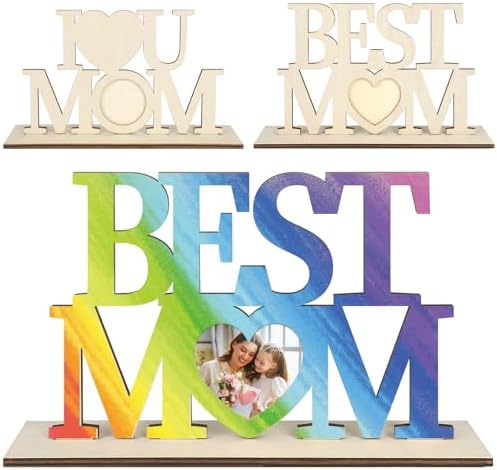 DIY Unfinished Mother's Day Photo Frame Wood Crafts to Paint