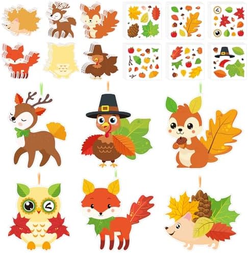 Fall Crafts Kits for Kids Cute Turkey Owl Ornament Decorations DIY Autumn Craft Fall Decorations for Fall Theme Party Classroom Home Game Activities Party Favors