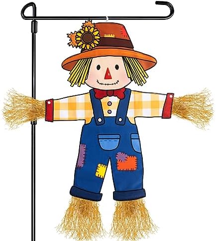 Fall Scarecrow Garden Flag Outdoor Decorations for Outside Double-Sided Printed