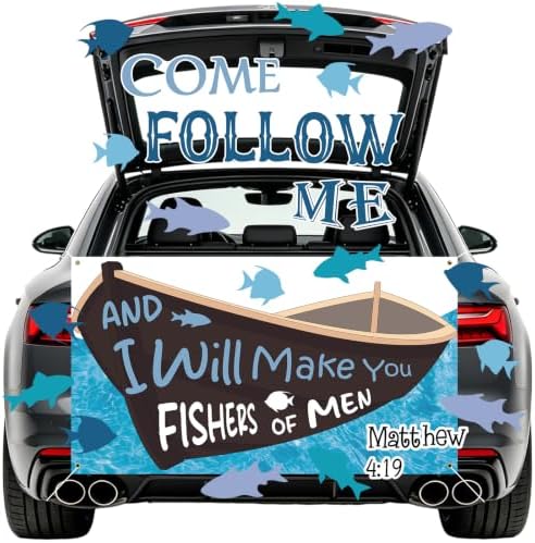 Fishers of Men Christian Halloween Trunk or Treat Car Decorations Kit | Religious Fishers of Men Halloween SUV Car Trunk Entryway Archway Garage Outdoor Party Decor Supplies