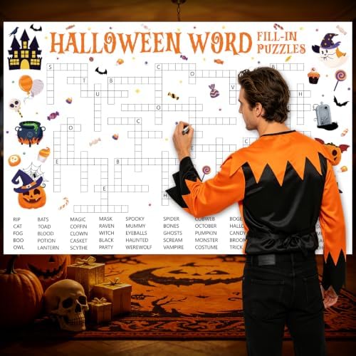 Giant Halloween Word Fill-in Puzzles Game for Family Office Large Group