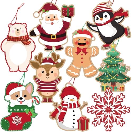 Glitter Printed Xmas Gift Labels