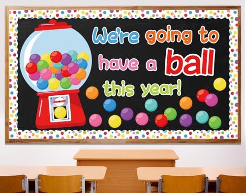Gumball Machine Bulletin Board Decorations Back to School Bulletin Board Set Colorful Bubble Gumballs Cutouts Candy Themed Classroom Motivational Cutouts for School Wall Decals Decor