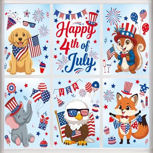 Happy 4th of July Window Clings 6 Sheets