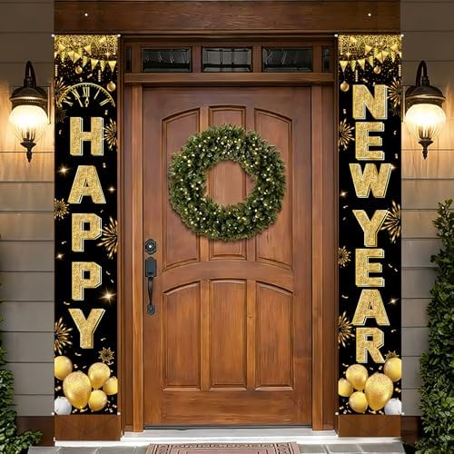 Happy New Year Decorations Banner a Set of 2