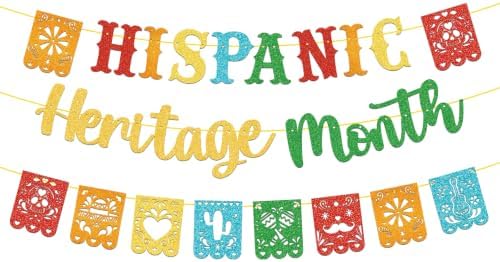 Hispanic Heritage Month Decorations Happy Hispanic Heritage Month Banner Latin American Party Backdrop Spanish Hanging Banner for Latin American Party Classroom Home Indoor Outdoor