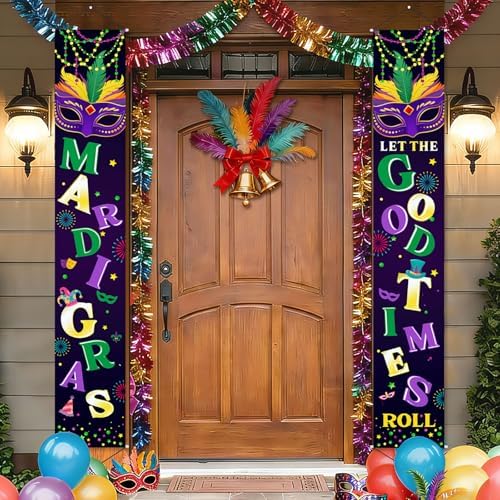 Mardi Gras Decorations Banner a Set of 2