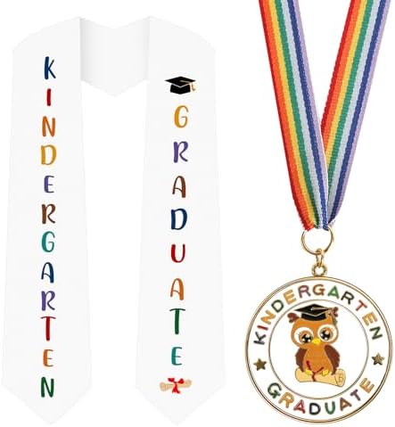 Metal Kindergarten Graduation Medal with Graduation Honor Stole Sash