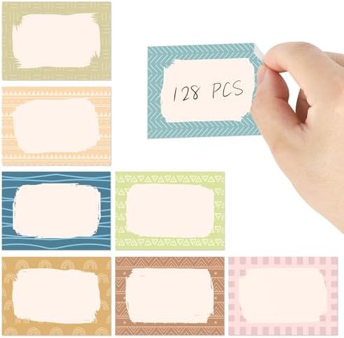 Pastel Name Tag Stickers for Classroom Student Desk (Boho Light)