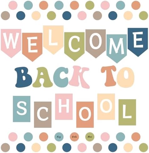 Pastel Welcome Back to School Bulletin Board Decor Set of 55