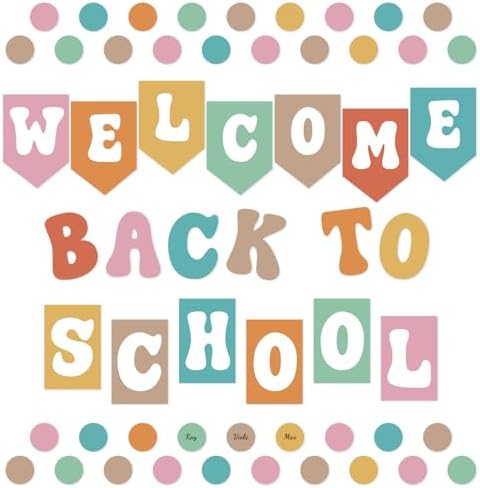 Pastel Welcome Back to School Bulletin Board Decor Set of 55 (Pastel)