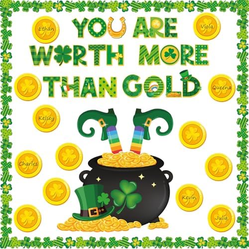 St. Patrick's Day Bulletin Board Decoration Lucky Shamrock Cutouts for Irish Clover School Classroom Happy St Patrick's Day Party Supplies