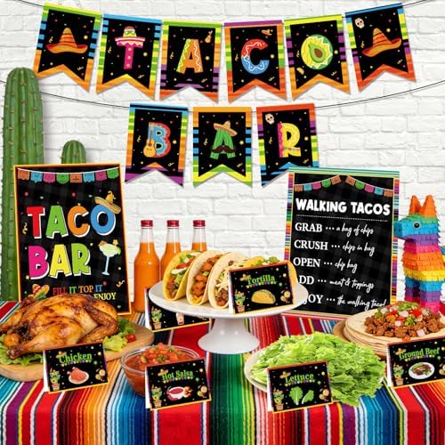 Taco Bar Decorations Cinco De Mayo Decorations Mexican Fiesta Banner Taco Tuesday Garland for Mexican Theme Taco Party Bachelorette Bridal Shower Wedding Birthday Supplies