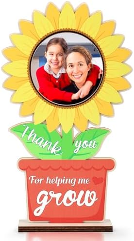 Teacher Appreciation Gifts Thank You for Helping Me Grow Picture Frame Sunflower Teacher Frame Graduation Gift for Teacher
