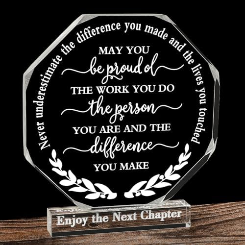 Thank You Gifts for Women Men Retirement Plaque Acrylic Coworker Leaving Gifts Inspirational Ornament for Teacher Nurse Mom Table Decoration
