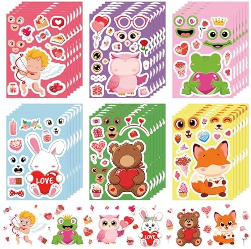 Valentine's Day Stickers for Kids Make Your Own Stickers Valentine's Day Activities Party Favors Supplies