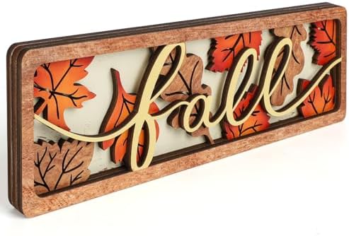 Vintage Fall Leaves Decorations for Office Home Table Mantel Shelf Desk