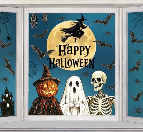 Vintage Halloween Window Clings 6 Sheets