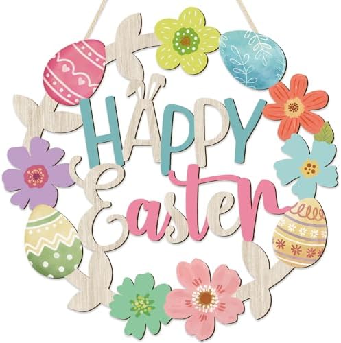 Vintage Happy Easter Eggs Decorations Sign